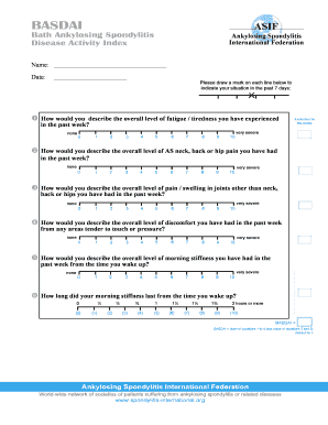 Basdai Score PDF  Form