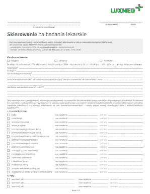 Skierowanie Na Badania Lekarskie WORD 092015 Luxmedpl  Form