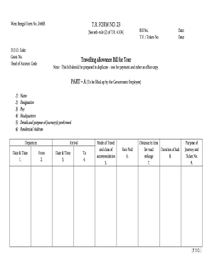 T a Bill Form in Hindi PDF