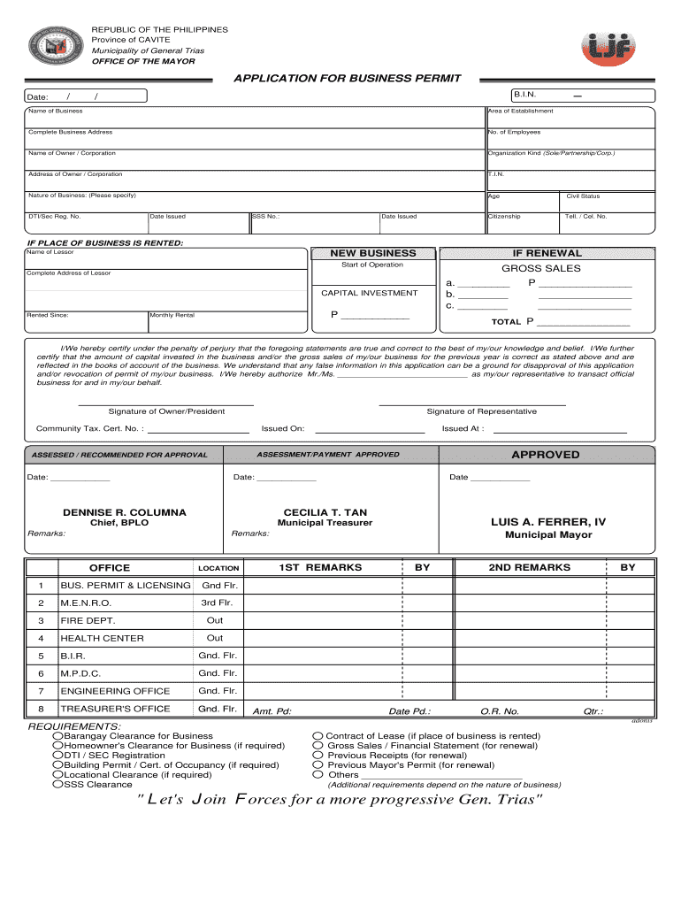 Lessors Permit  Form