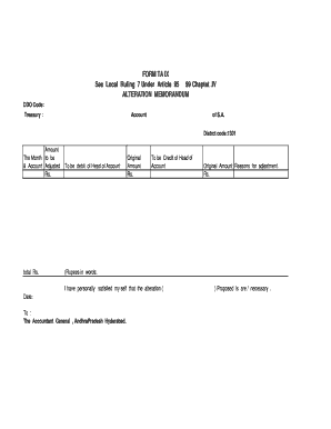 Alteration Memorandum Form Andhra Pradesh