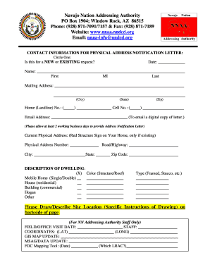 Navajo Nation Addressing Authority  Form