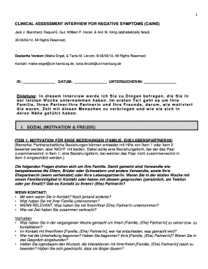 Clinical Assessment Interview for Negative Symptoms  Form