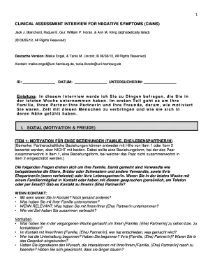 Clinical Assessment Interview for Negative Symptoms Form