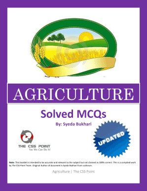 Basic Agriculture Mcqs Book PDF  Form