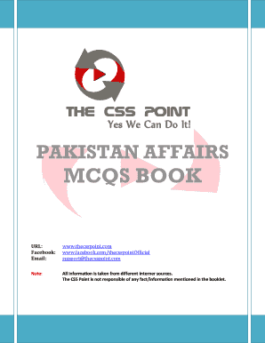 Pakistan Affairs Mcqs PDF  Form