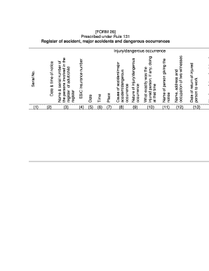 Form 26 Accident Register