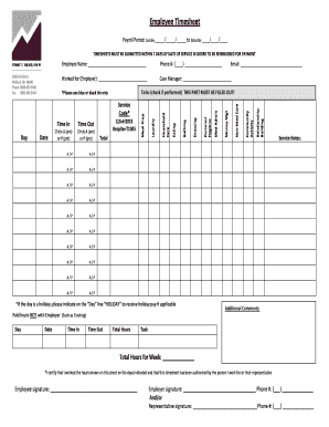 Employee Timesheet Stuart T Wilson CPA PC  Form