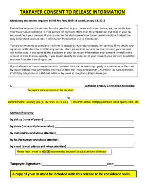 Taxpayer Consent Form