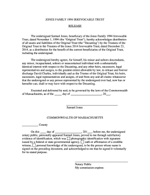 JONES FAMILY IRREVOCABLE TRUST RELEASE the Npepc  Form