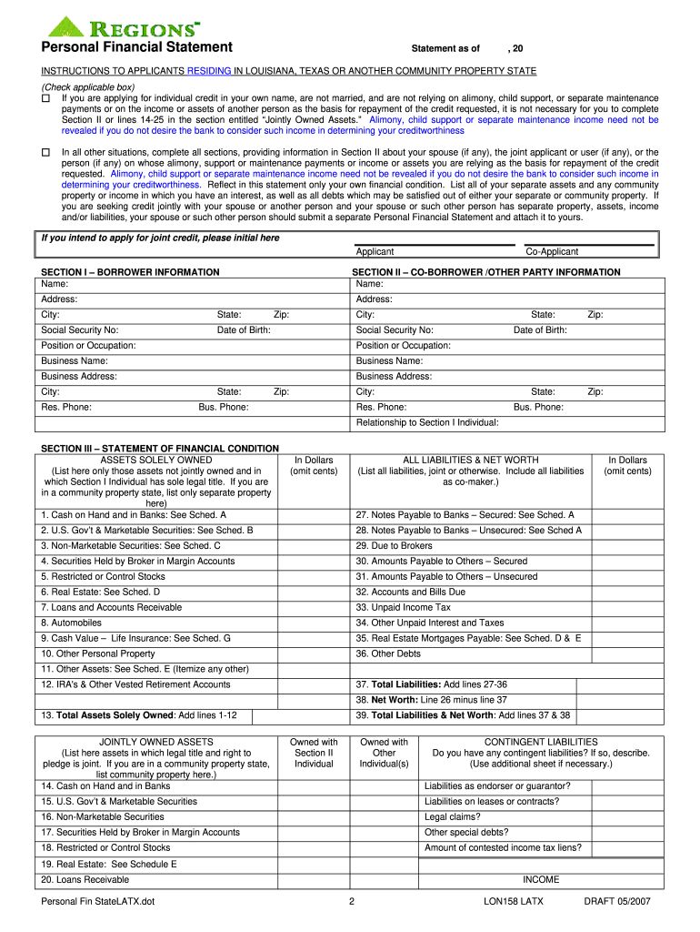  Regions Bank Statement PDF 2007-2024