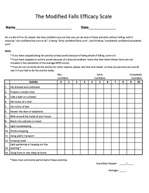 Modified Falls Scale  Form