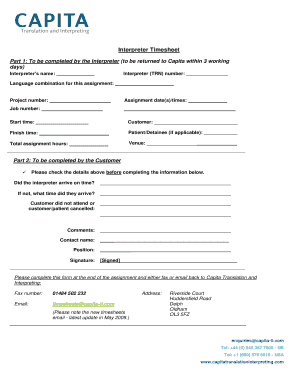 Capita Timesheet  Form