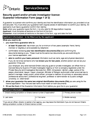 Guarantor Form For Security License Ontario Fill Out And Sign Printable Pdf Template Signnow