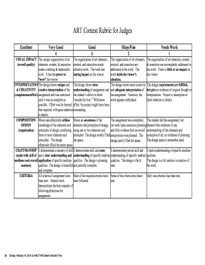 Art Contest Rubric  Form