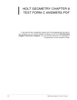 Chapter 8 Test B Geometry Answers  Form