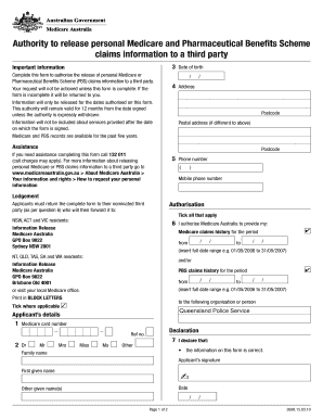 Medicare Pbs Authority Form