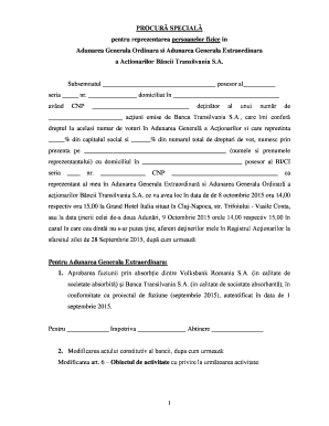 Model Imputernicire Banca Transilvania  Form