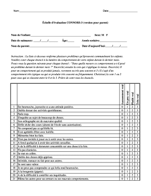 Conners 3 Parent Form PDF