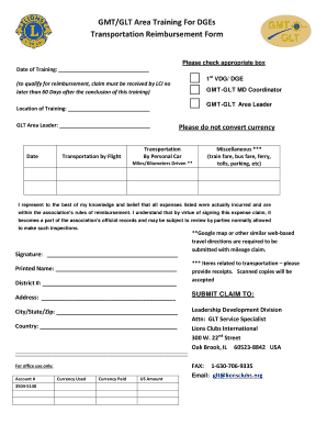 Lions Club Transportation  Form