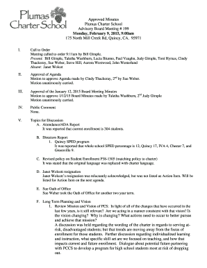 School Staff Meeting Minutes Sample  Form