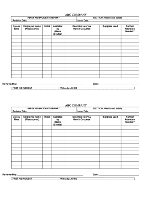 WEBSITE First Aid Incident Report Form Oabaonca