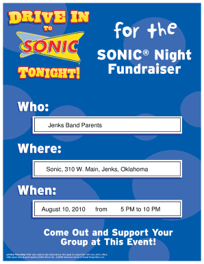 Sonic Fundraiser Night  Form