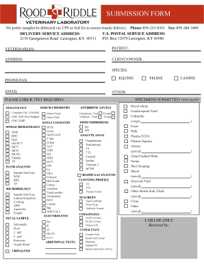 SUBMISSION FORM Rood Riddle Equine Hospital