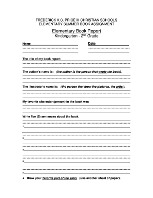 Book Report Assignment  Form