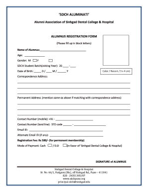 Alumni Registration Form