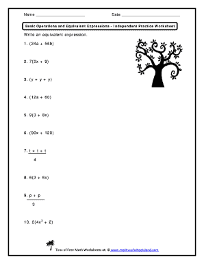 Basic Operations and Equivalent Expressions  Form