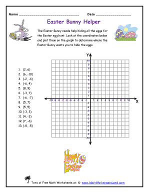 Easter Coordinate Graphing Worksheets  Form