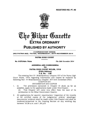 Patna High Court Rules  Form