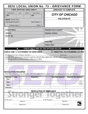 Seiu Grievance Form