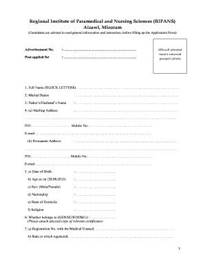 Ripans Application Form