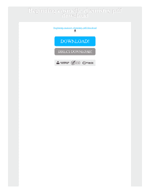 Beginning Cosmetic Chemistry PDF  Form