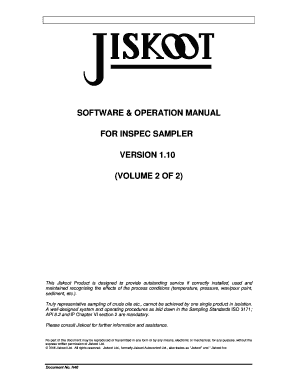 Jiskoot Inspec Sampler Controller  Form