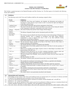 Hire Purchase Agreement for a Car  Form