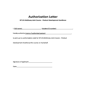Child Pick Up Authorization Letter  Form