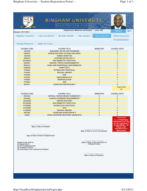 Bingham University Library Portal  Form