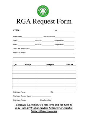 RGA Request Form Bmcgeecobbcomb