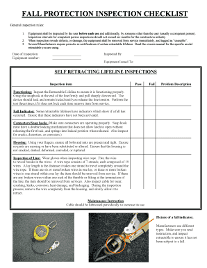 SELF RETRACTING LIFELINE INSPECTIONS  Form