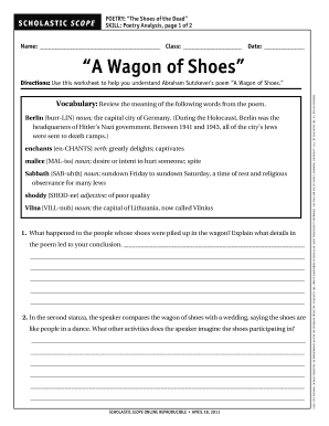 A Wagon of Shoes Summary  Form