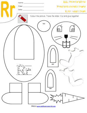 R Rabbit Worksheet 18 PDF ESL Phonics World  Form