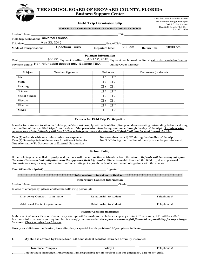  the SCHOOL BOARD of BROWARD COUNTY FLORIDA Business Deerfieldbeachmiddle 2015