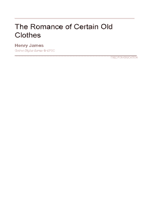 The Romance of Certain Old Clothes PDF  Form
