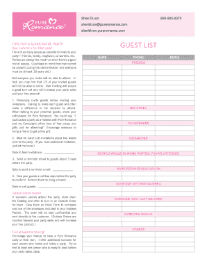 Pure Romance Order Form