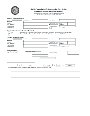  Gopher Tortoise Permit Refund Request BFormb BFloridab Fish and Bb 2014