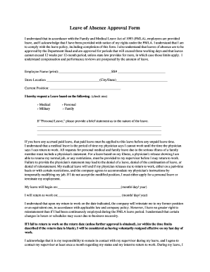 Leave of Absence Approval Form Constructionprosins