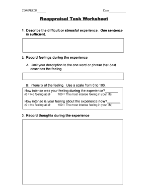 Cognitive Reappraisal Worksheet  Form